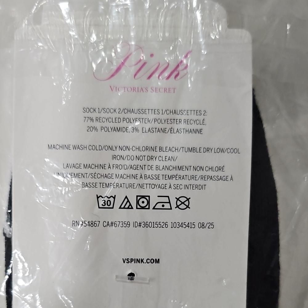 Victoria's Secret PINK Black Ankle Socks - 2 Pack - Picture 4 of 5